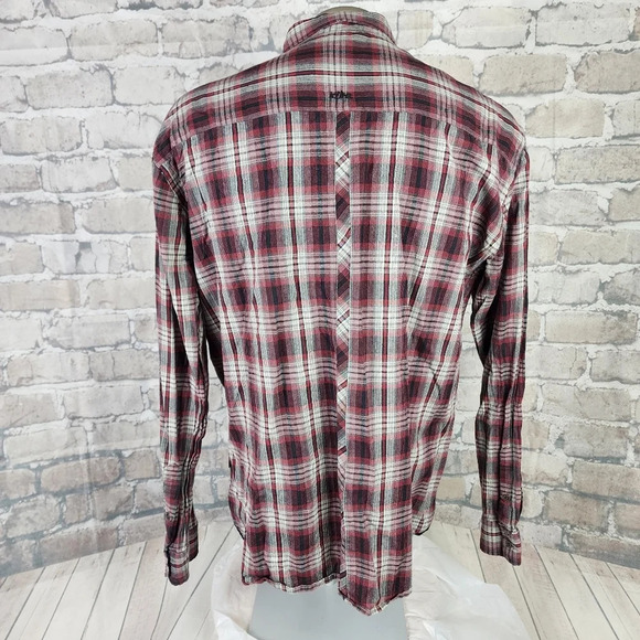Kuhl Button Front Shirt Long Sleeve Plaid Red Black Cream Size  XL - Picture 11 of 13